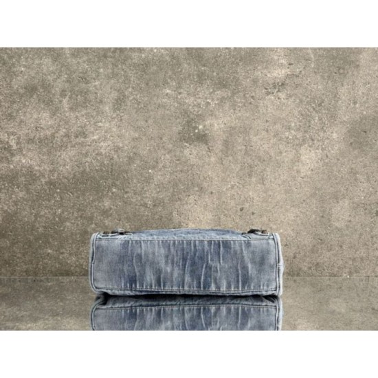 Replica di lusso Borse Firmate Balenciaga Le City denim lavato Blu Imitazioni Cloni Borse Firmate Replica Balenciaga Le City denim lavato Blu firmate