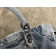 Replica di lusso Borse Firmate Balenciaga Le City denim lavato Blu Imitazioni Cloni Borse Firmate Replica Balenciaga Le City denim lavato Blu firmate