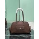 Replica di lusso Borsa Prada media con manico superiore marrone Imitazioni Cloni Borsa Prada media con manico superiore marrone firmate