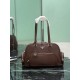 Replica di lusso Borsa Prada media con manico superiore marrone Imitazioni Cloni Borsa Prada media con manico superiore marrone firmate