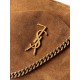 Replica di lusso Borsa a tracolla grande YSL Saint Laurent Calypso scamosciata marrone Imitazioni Cloni Borsa a tracolla grande YSL Saint Laurent Calypso scamosciata marrone firmate