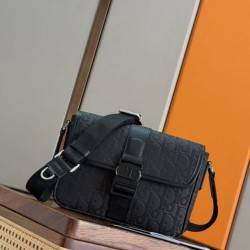 Replica Perfetta Borsa a tracolla da uomo Dior Oblique Jacquard nera firmate