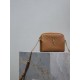 Replica di lusso Pochette trapuntata con zip Gaby YSL Saint Laurent marrone Imitazioni Cloni Pochette trapuntata con zip Gaby YSL Saint Laurent marrone firmate