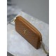 Replica di lusso Pochette trapuntata con zip Gaby YSL Saint Laurent marrone Imitazioni Cloni Pochette trapuntata con zip Gaby YSL Saint Laurent marrone firmate