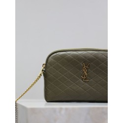 Pochette trapuntata con zip Gaby YSL Saint Laurent Blu Pochette trapuntata con zip Gaby YSL Saint Laurent Blu