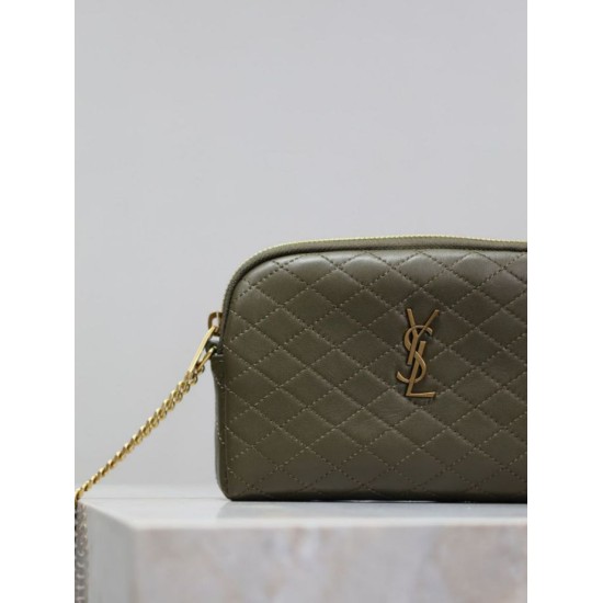 Replica di lusso Pochette trapuntata con zip Gaby YSL Saint Laurent Blu Imitazioni Cloni Pochette trapuntata con zip Gaby YSL Saint Laurent Blu firmate