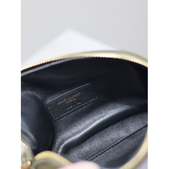 Replica di lusso Pochette trapuntata con zip Gaby YSL Saint Laurent Blu Imitazioni Cloni Pochette trapuntata con zip Gaby YSL Saint Laurent Blu firmate