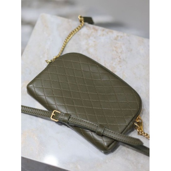 Replica di lusso Pochette trapuntata con zip Gaby YSL Saint Laurent Blu Imitazioni Cloni Pochette trapuntata con zip Gaby YSL Saint Laurent Blu firmate