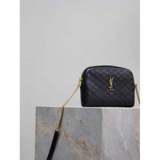 Replica di lusso Pochette trapuntata con zip Gaby YSL Saint Laurent Nero Imitazioni Cloni Pochette trapuntata con zip Gaby YSL Saint Laurent Nero firmate