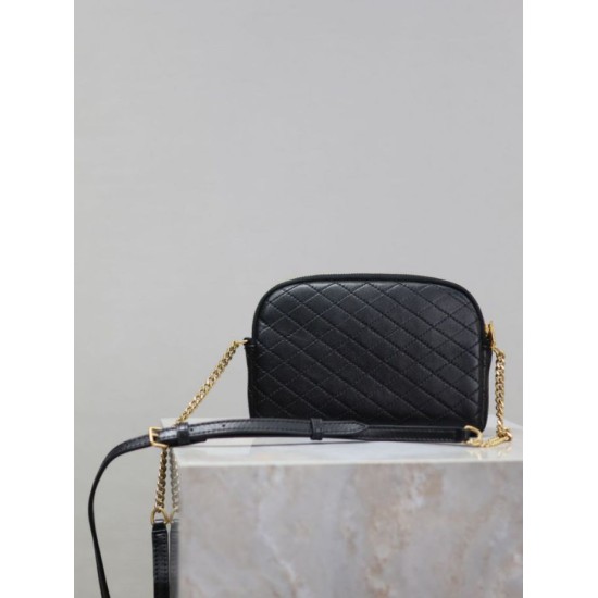 Replica di lusso Pochette trapuntata con zip Gaby YSL Saint Laurent Nero Imitazioni Cloni Pochette trapuntata con zip Gaby YSL Saint Laurent Nero firmate