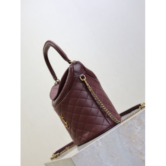 Replica di lusso Borse a secchiello Gaby di YSL Saint Laurent bordeaux Imitazioni Cloni Borse a secchiello Gaby di YSL Saint Laurent bordeaux firmate