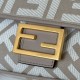 Replica di lusso Borse a tracolla classica Fendi Baguette FF ricamato grigio Imitazioni Cloni Borse Replica a tracolla classica Fendi Baguette FF ricamato grigio firmate