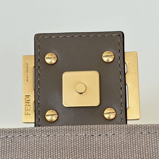 Replica di lusso Borse Imitazioni a tracolla classica Fendi Baguette FF ricamato marrone Imitazioni Cloni Borse Imitazioni a tracolla classica Fendi Baguette FF ricamato marrone firmate