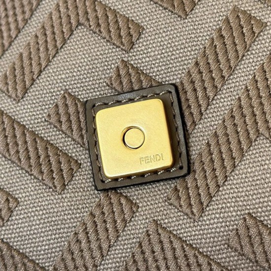 Replica di lusso Borse Imitazioni a tracolla classica Fendi Baguette FF ricamato marrone Imitazioni Cloni Borse Imitazioni a tracolla classica Fendi Baguette FF ricamato marrone firmate