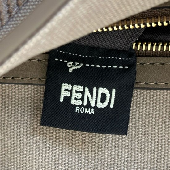 Replica di lusso Borse Imitazioni a tracolla classica Fendi Baguette FF ricamato marrone Imitazioni Cloni Borse Imitazioni a tracolla classica Fendi Baguette FF ricamato marrone firmate
