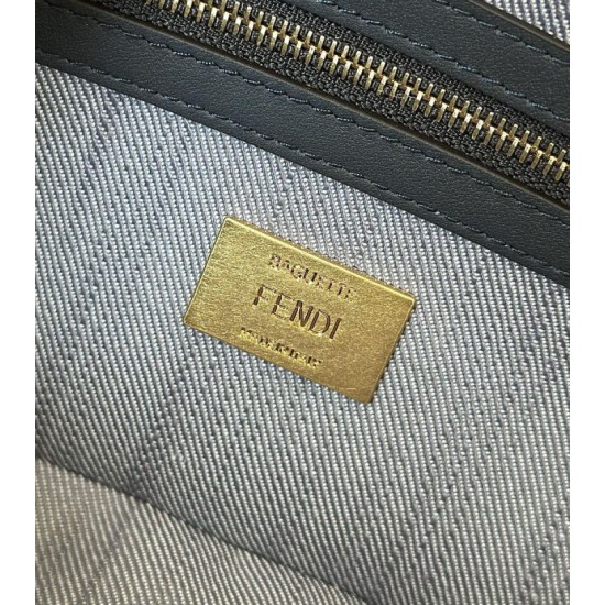 Replica di lusso Borsa a tracolla classica Fendi Baguette FF ricamato Blu Imitazioni Cloni Borsa a tracolla classica Fendi Baguette FF ricamato Blu firmate
