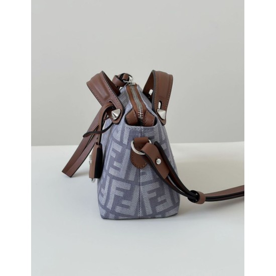 Replica di lusso Borse Fendi Denim Vitello Grace FF Mini By The Way Boston Blu Imitazioni Cloni Borse Replica Fendi Denim Vitello Grace FF Mini By The Way Boston Blu firmate
