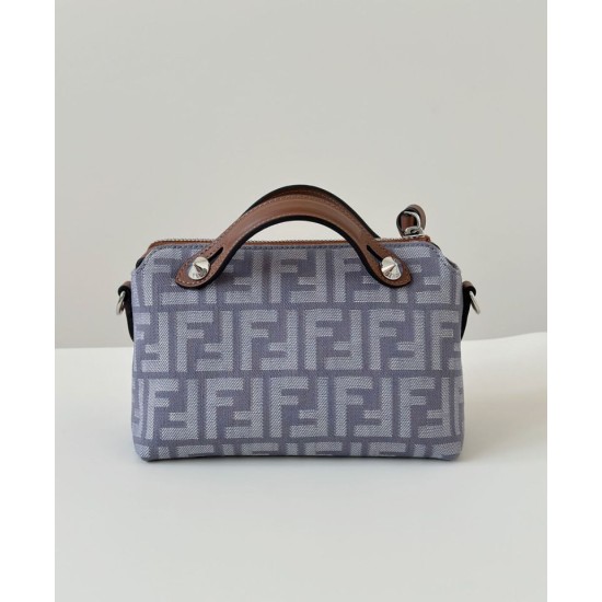 Replica di lusso Borse Fendi Denim Vitello Grace FF Mini By The Way Boston Blu Imitazioni Cloni Borse Replica Fendi Denim Vitello Grace FF Mini By The Way Boston Blu firmate