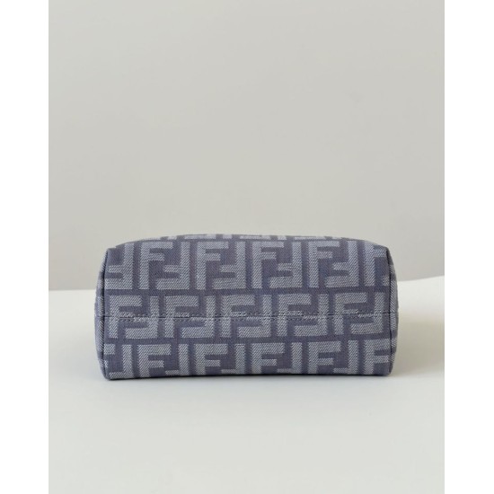 Replica di lusso Borse Fendi Denim Vitello Grace FF Mini By The Way Boston Blu Imitazioni Cloni Borse Replica Fendi Denim Vitello Grace FF Mini By The Way Boston Blu firmate