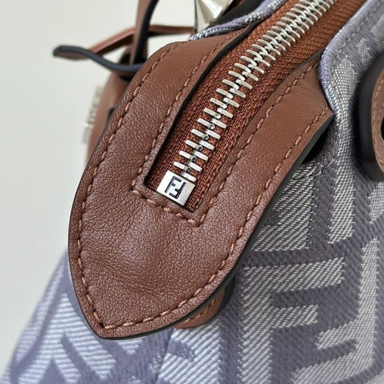 Replica di lusso Borse Fendi Denim Vitello Grace FF Mini By The Way Boston Blu Imitazioni Cloni Borse Replica Fendi Denim Vitello Grace FF Mini By The Way Boston Blu firmate