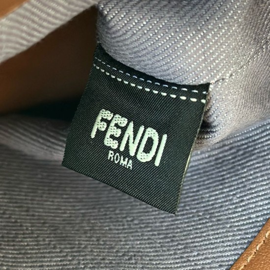 Replica di lusso Borse Fendi Denim Vitello Grace FF Mini By The Way Boston Blu Imitazioni Cloni Borse Replica Fendi Denim Vitello Grace FF Mini By The Way Boston Blu firmate