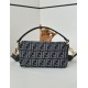 Cloni Borsa Fendi Baguette tessuto jacquard FF effetto denim blu firmate