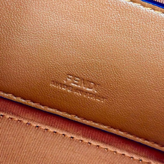 Replica di lusso Borse Firmate Fendi Baguette con manico superiore e logo FF impresso marrone Imitazioni Cloni Borse Firmate Replica Fendi Baguette con manico superiore e logo FF impresso marrone firmate