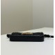 Replica di lusso Borsa 1:1 Fendi Baguette con manico superiore e logo FF impresso Nero Imitazioni Cloni Borsa Replica Fendi Baguette con manico superiore e logo FF impresso Nero firmate