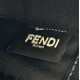 Replica di lusso Borsa 1:1 Fendi Baguette con manico superiore e logo FF impresso Nero Imitazioni Cloni Borsa Replica Fendi Baguette con manico superiore e logo FF impresso Nero firmate
