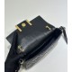 Replica di lusso Borsa 1:1 Fendi Baguette con manico superiore e logo FF impresso Nero Imitazioni Cloni Borsa Replica Fendi Baguette con manico superiore e logo FF impresso Nero firmate