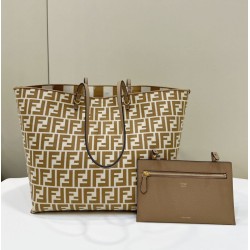 Borsa tote reversibile grande Fendi Roll Albicocca
