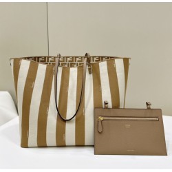 Borsa tote reversibile grande Fendi Roll Albicocca