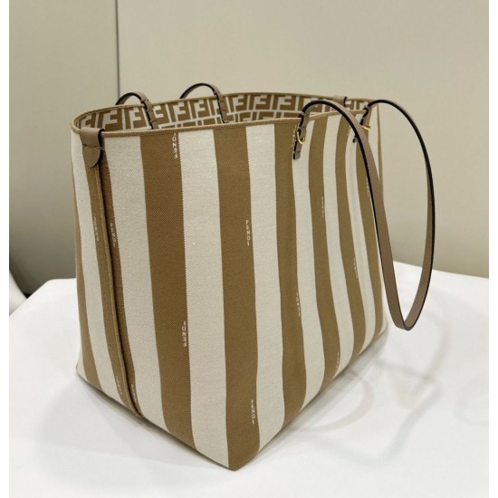 Replica di lusso Borsa tote reversibile grande Fendi Roll Albicocca Imitazioni Cloni Borsa tote reversibile grande Fendi Roll Albicocca firmate