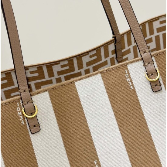 Replica di lusso Borsa tote reversibile grande Fendi Roll Albicocca Imitazioni Cloni Borsa tote reversibile grande Fendi Roll Albicocca firmate