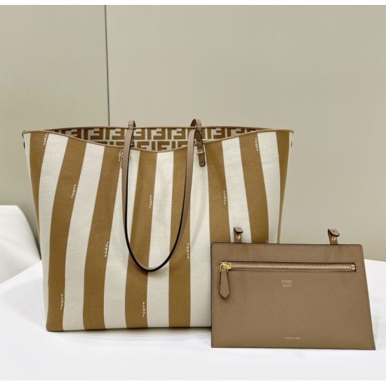 Replica di lusso Borsa tote reversibile grande Fendi Roll Albicocca Imitazioni Cloni Borsa tote reversibile grande Fendi Roll Albicocca firmate