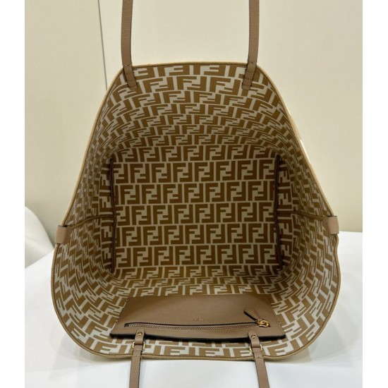 Replica di lusso Borsa tote reversibile grande Fendi Roll Albicocca Imitazioni Cloni Borsa tote reversibile grande Fendi Roll Albicocca firmate