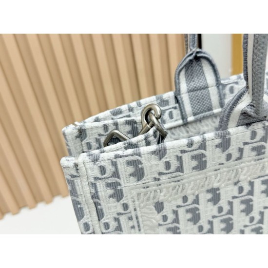 Replica di lusso Borse da uomo Dior Book Tote Piccola/Media/Grande con ricamo obliquo e tracolla blu/bianca Imitazioni Cloni Borse Replica da uomo Dior Book Tote Piccola/Media/Grande con ricamo obliquo e tracolla blu/bianca firmate