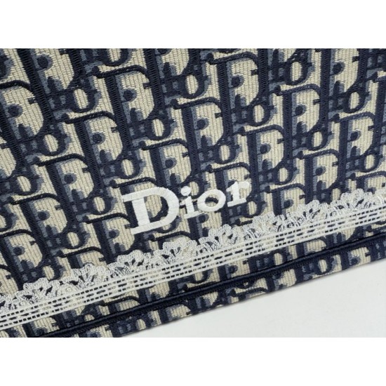 Replica di lusso Borse tote Dior Book con ricami e cornice in pizzo bianco Nero Imitazioni Cloni Borse Replica tote Dior Book con ricami e cornice in pizzo bianco Nero firmate
