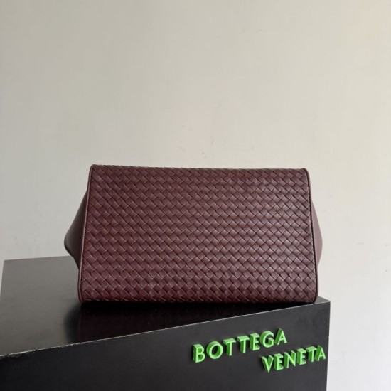 Replica di lusso Borsa tote Barbara Bottega Veneta Bordeaux Imitazioni Cloni Borsa tote Barbara Bottega Veneta Bordeaux firmate