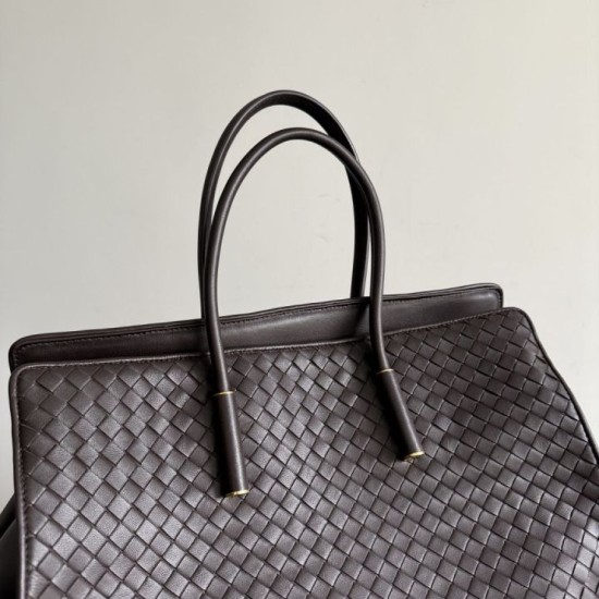 Replica di lusso Borsa tote Barbara Bottega Veneta Caffè Imitazioni Cloni Borsa tote Barbara Bottega Veneta Caffè firmate