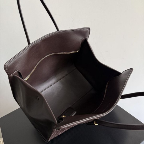 Replica di lusso Borsa tote Barbara Bottega Veneta Caffè Imitazioni Cloni Borsa tote Barbara Bottega Veneta Caffè firmate