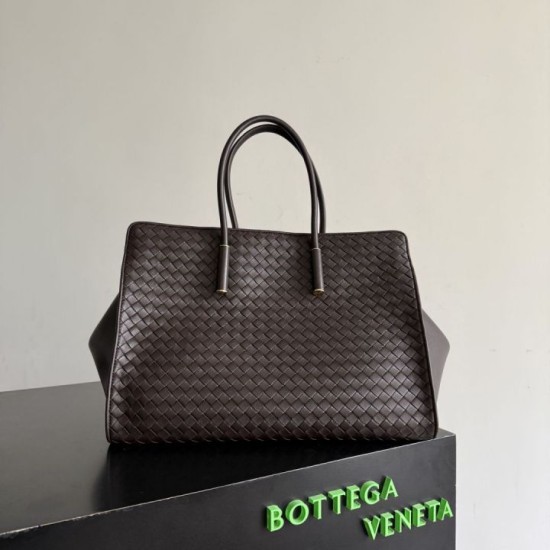 Replica di lusso Borsa tote Barbara Bottega Veneta Caffè Imitazioni Cloni Borsa tote Barbara Bottega Veneta Caffè firmate