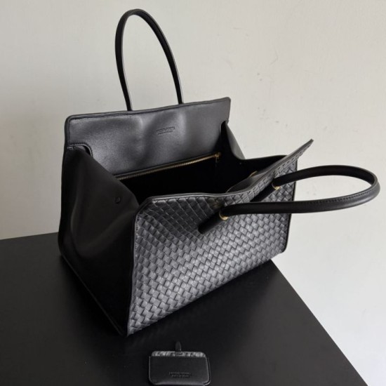 Replica di lusso Borsa tote Barbara Bottega Veneta Nero Imitazioni Cloni Borsa tote Barbara Bottega Veneta Nero firmate