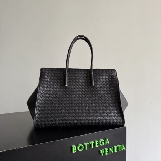 Replica di lusso Borsa tote Barbara Bottega Veneta Nero Imitazioni Cloni Borsa tote Barbara Bottega Veneta Nero firmate