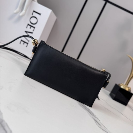 Replica di lusso Borsa Loewe Joya Pouch Nappa Nero Imitazioni Cloni Borsa Loewe Joya Pouch Nappa Nero firmate