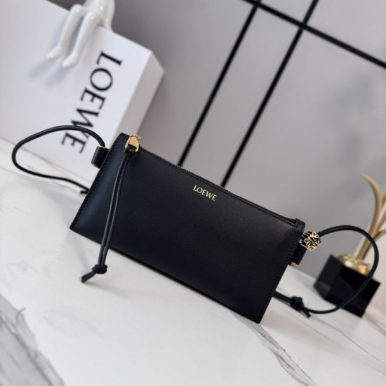 Replica di lusso Borsa Loewe Joya Pouch Nappa Nero Imitazioni Cloni Borsa Loewe Joya Pouch Nappa Nero firmate