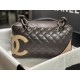 Replica di lusso Borsa da bowling Chanel Cambon Ligne Caffè Imitazioni Cloni Borsa da bowling Chanel Cambon Ligne Caffè firmate
