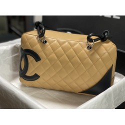Borsa da bowling Chanel Cambon Ligne Marrone Borsa da bowling Chanel Cambon Ligne Marrone