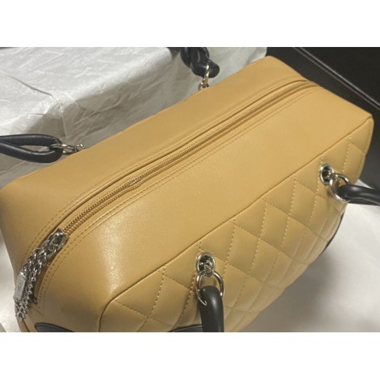 Replica di lusso Borsa da bowling Chanel Cambon Ligne Marrone Imitazioni Cloni Borsa da bowling Chanel Cambon Ligne Marrone firmate
