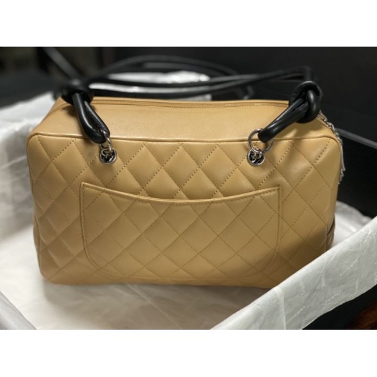 Replica di lusso Borsa da bowling Chanel Cambon Ligne Marrone Imitazioni Cloni Borsa da bowling Chanel Cambon Ligne Marrone firmate